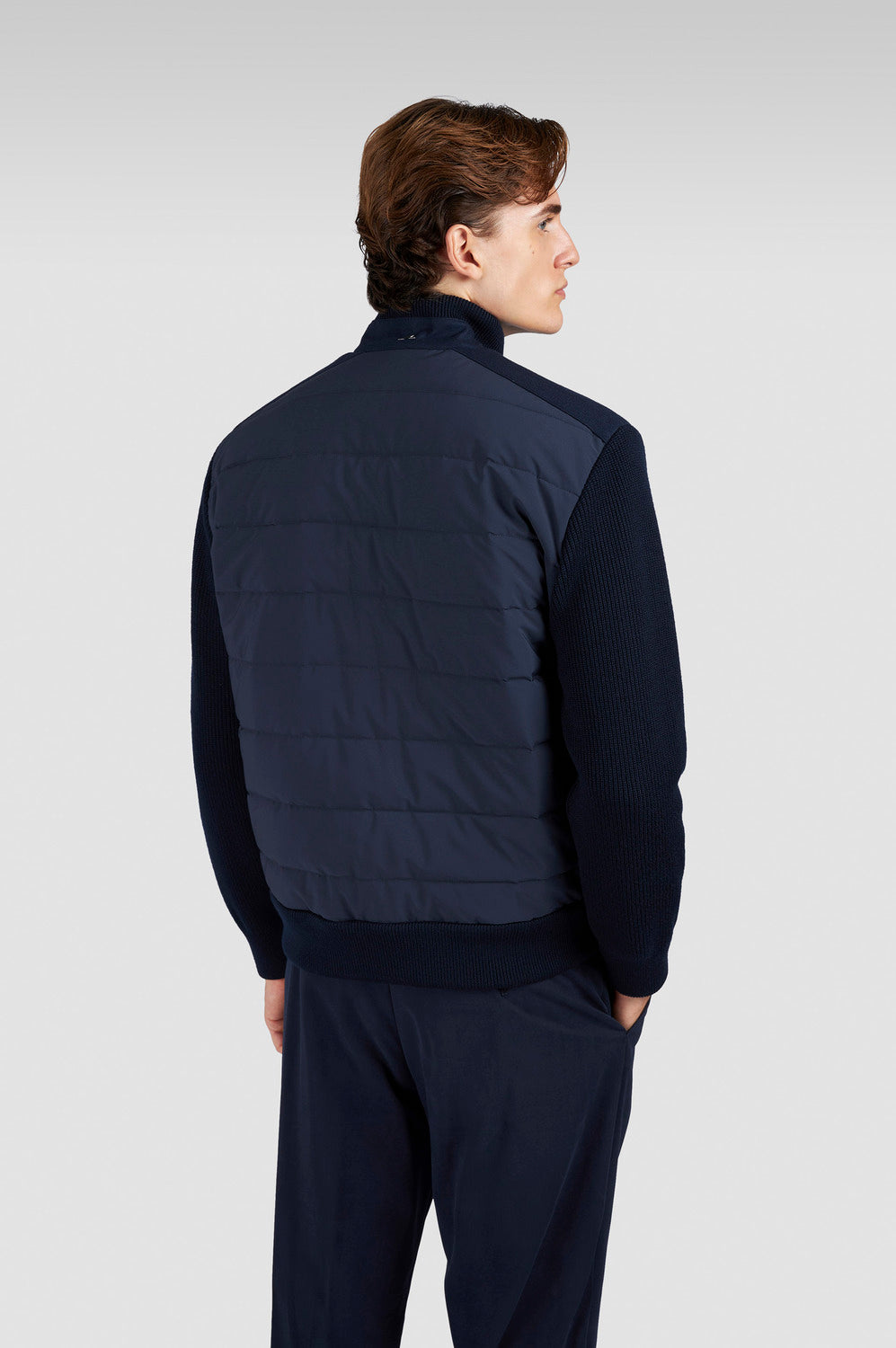 Paul & Shark Zip-Up Vest Soft Cool Touch – Bla-Buitenkant: 100% scheerwol<br />Achterkant: 88% polyester, 12% elastaan-HE