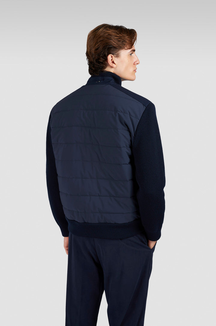 Paul & Shark Zip-Up Vest Soft Cool Touch – Bla-Buitenkant: 100% scheerwol<br />Achterkant: 88% polyester, 12% elastaan-HE