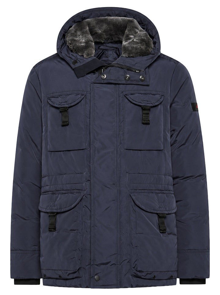 Peuterey Aiptek NBE 03 Fur Jack – Blauw-100% polyamide,<br />Voering: 100% polyester-HEREN JASSEN & JACKS-Blauw