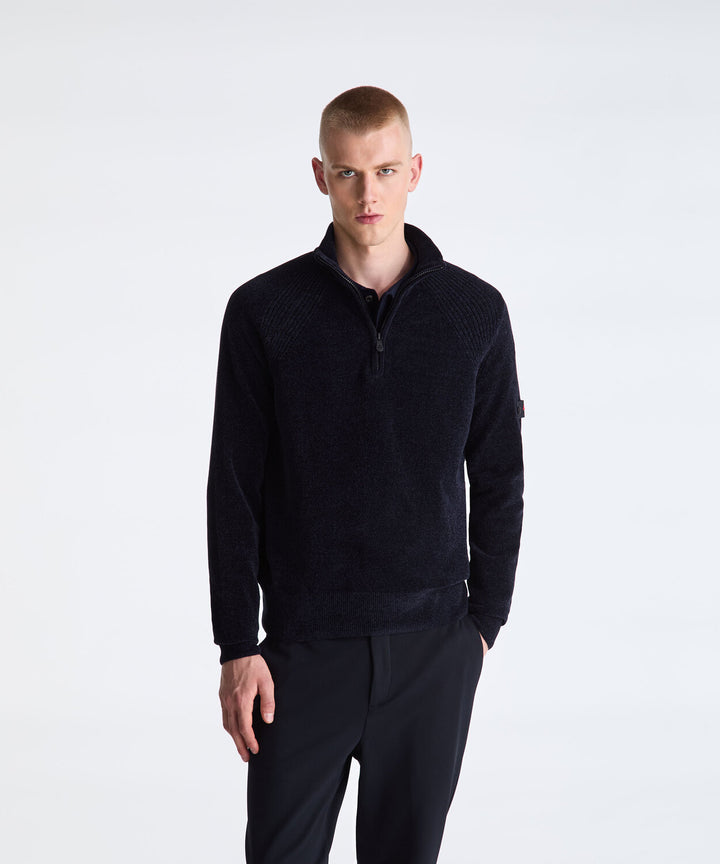 Peuterey Crivelli Half Zip – Blauw-82% polyester, 15% polyamide, 3% elastaan-HEREN TRUIEN & VESTEN-Blauw