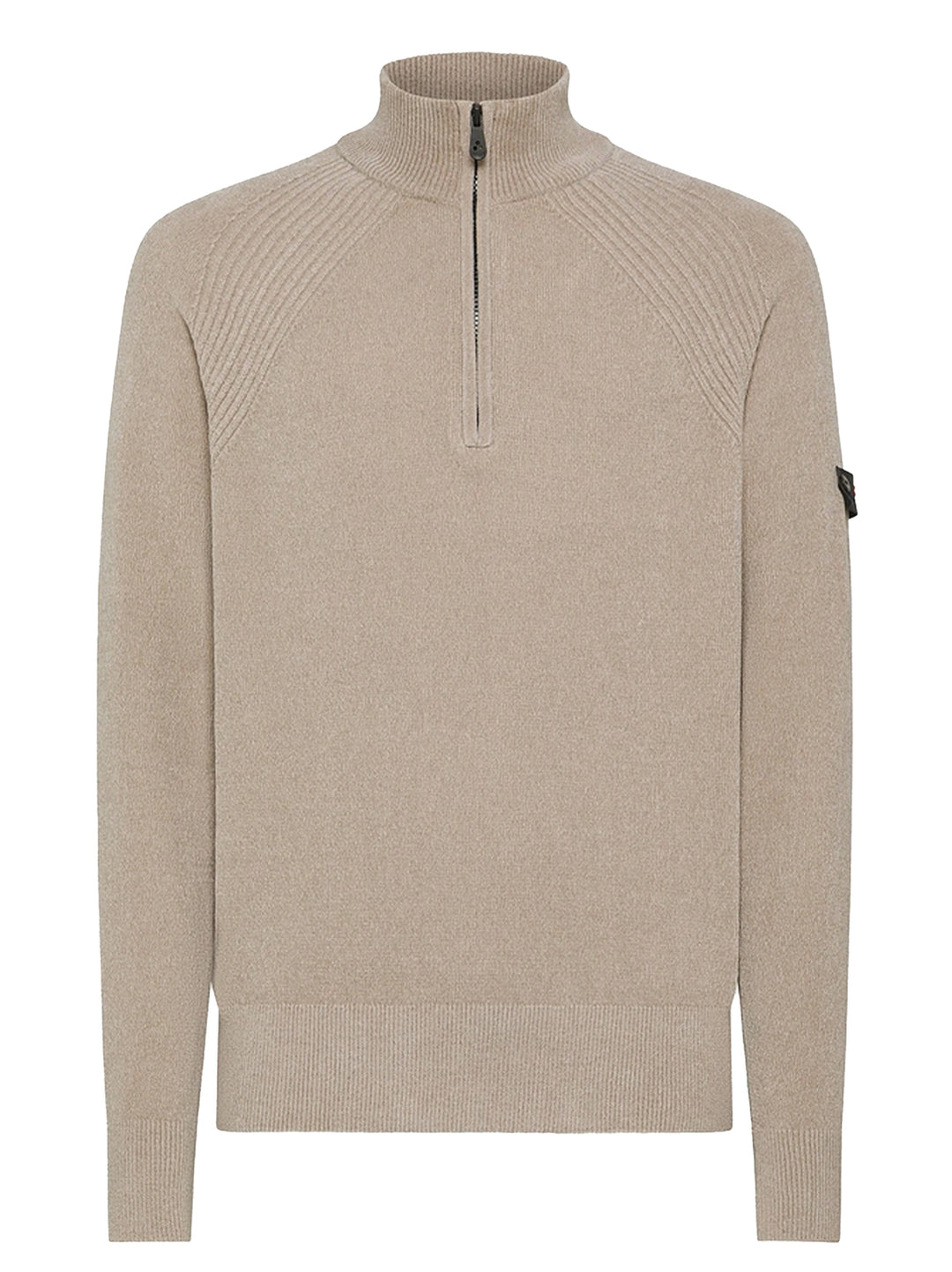 Peuterey Crivelli Half-Zip Sweater – Beige-82% polyester, 15% polyamide, 3% elastaan-HEREN TRUIEN & VESTEN-Beige