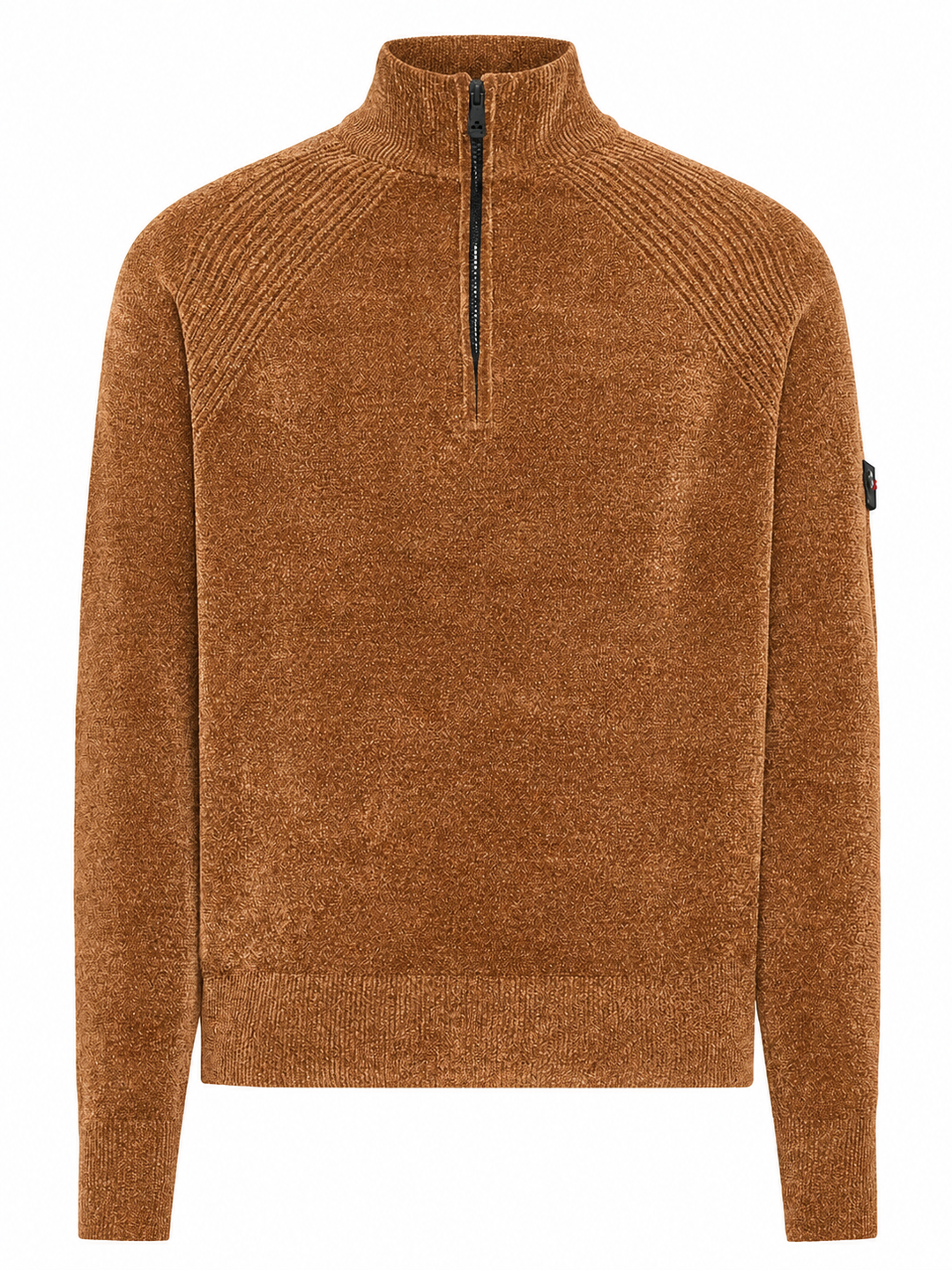 Peuterey Crivelli Trui met Rits – Bruin-82% polyester, 15% polyamide, 3% elastaan-HEREN TRUIEN & VESTEN-Bruin