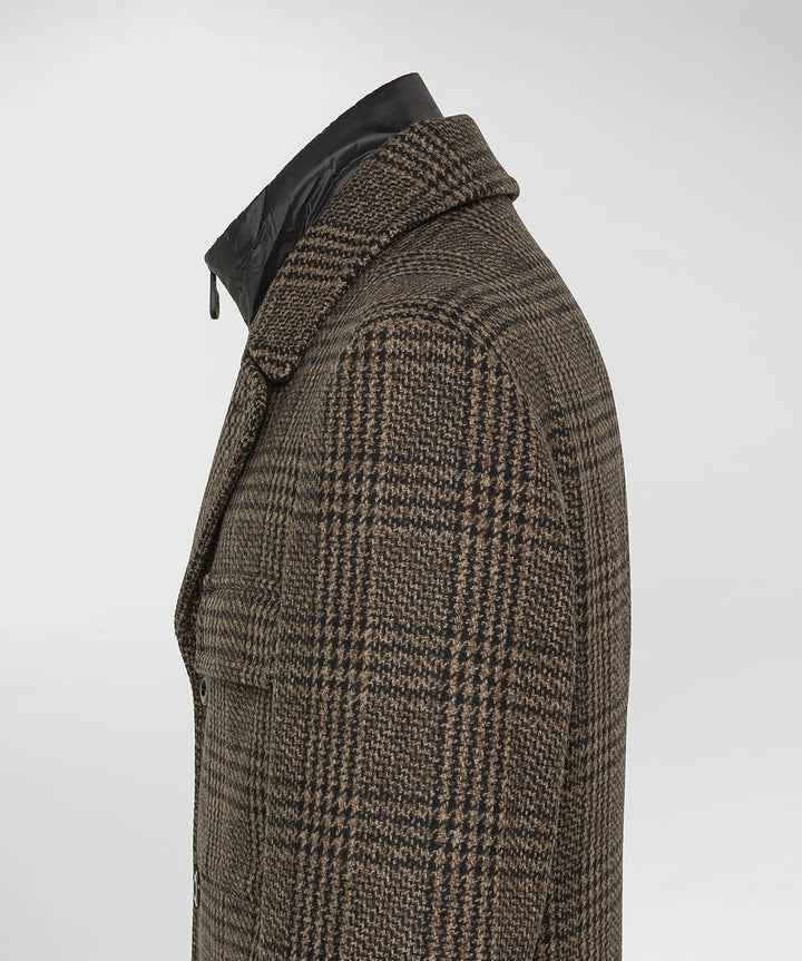 Peuterey Invern Check jas – Bruin-50% wol, 45% polyester, 5% andere vezels-HEREN JASSEN & JACKS-Bruin