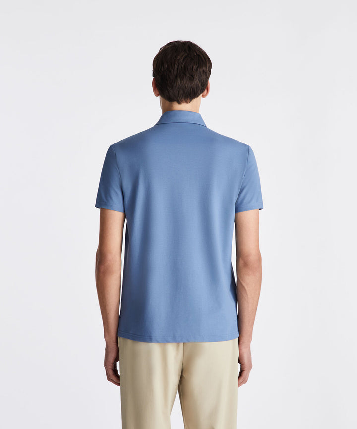 Peuterey Polo MEZZOLA 02 – Blauw-46% polyester, 45% katoen, 5% zijde, 4% elastaan-HEREN POLO'S & T-SHIRTS-Blauw
