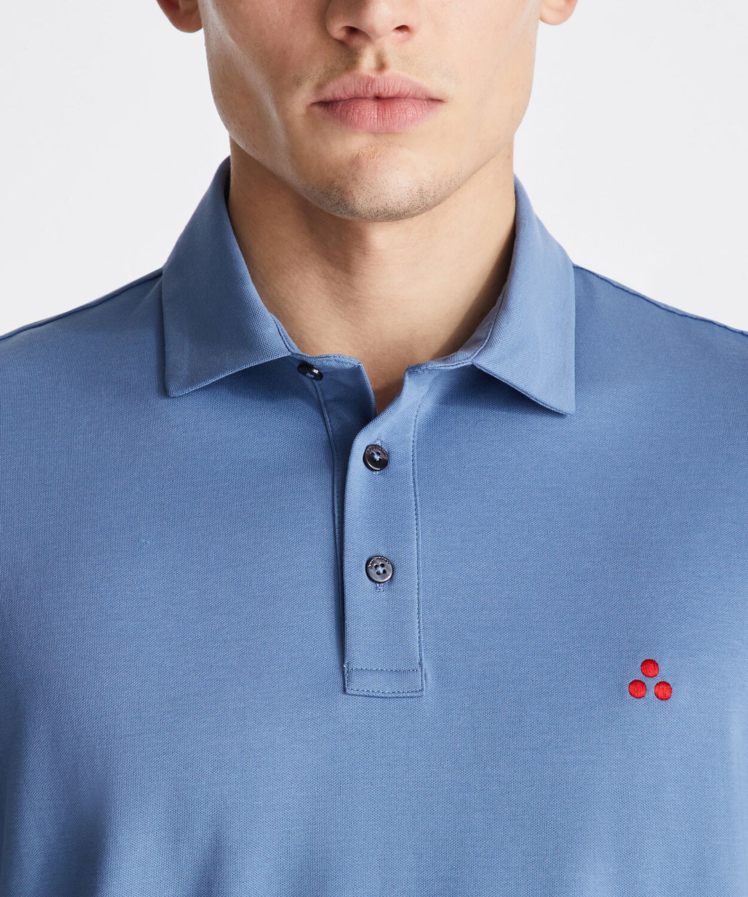 Peuterey Polo MEZZOLA 02 – Blauw-46% polyester, 45% katoen, 5% zijde, 4% elastaan-HEREN POLO'S & T-SHIRTS-Blauw