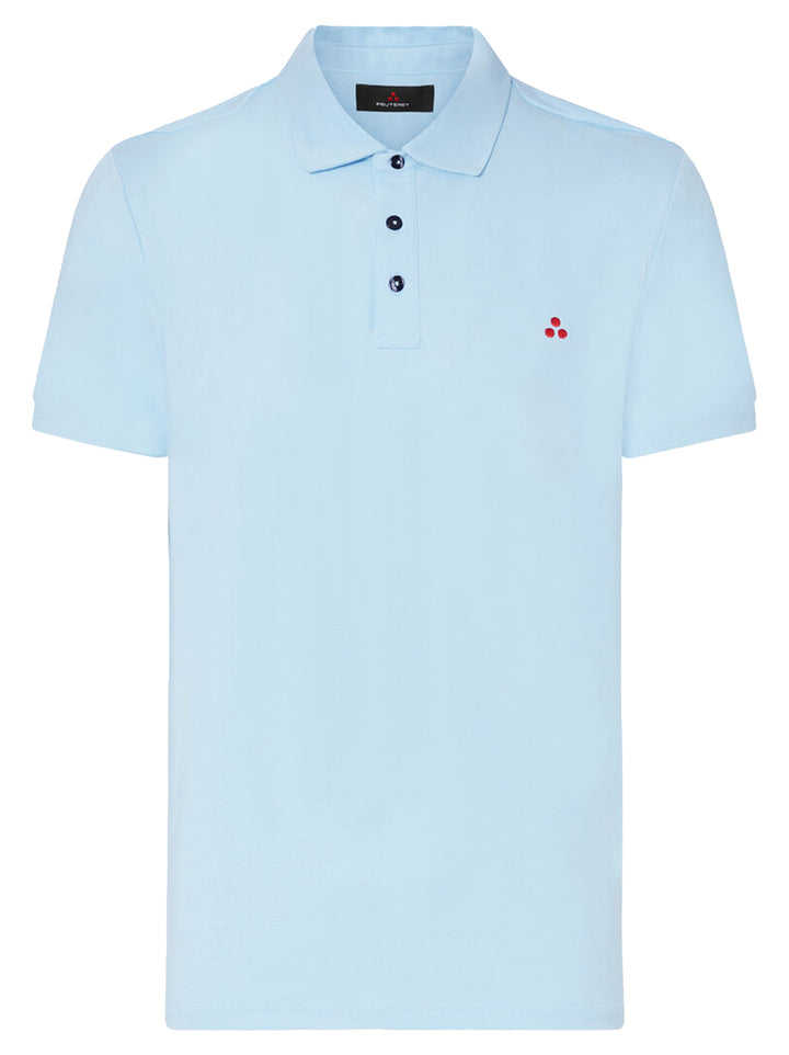 Peuterey Polo MEZZOLA 02 – Blauw-46% polyester, 45% katoen, 5% zijde, 4% elastaan-HEREN POLO'S & T-SHIRTS-Blauw