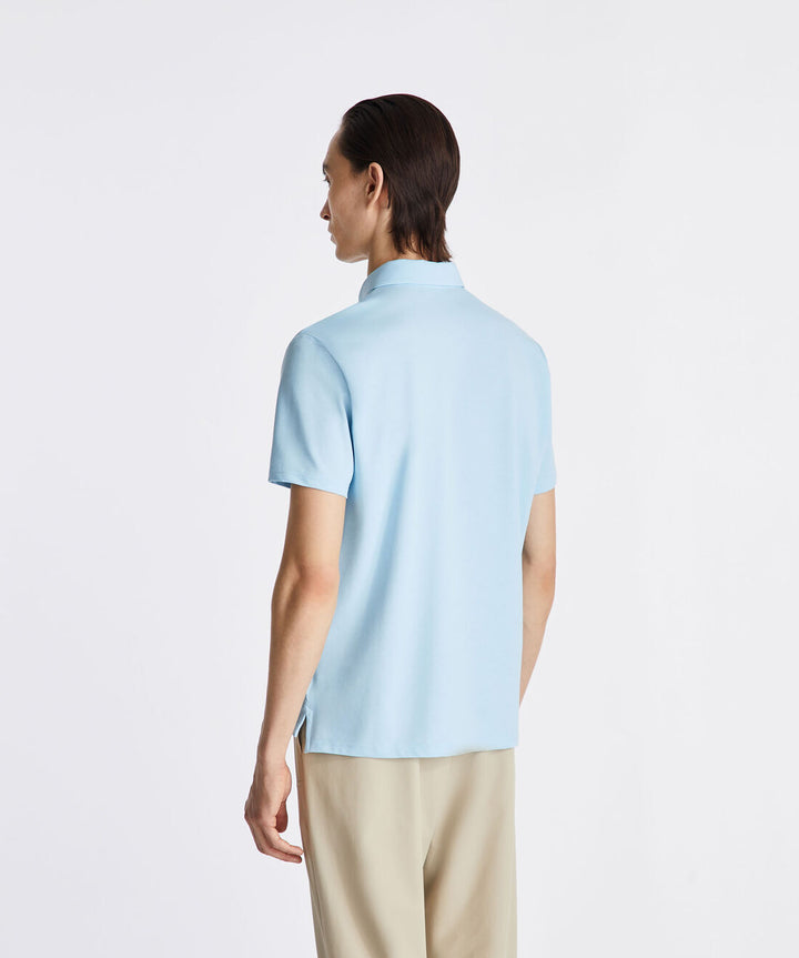 Peuterey Polo MEZZOLA 02 – Blauw-46% polyester, 45% katoen, 5% zijde, 4% elastaan-HEREN POLO'S & T-SHIRTS-Blauw