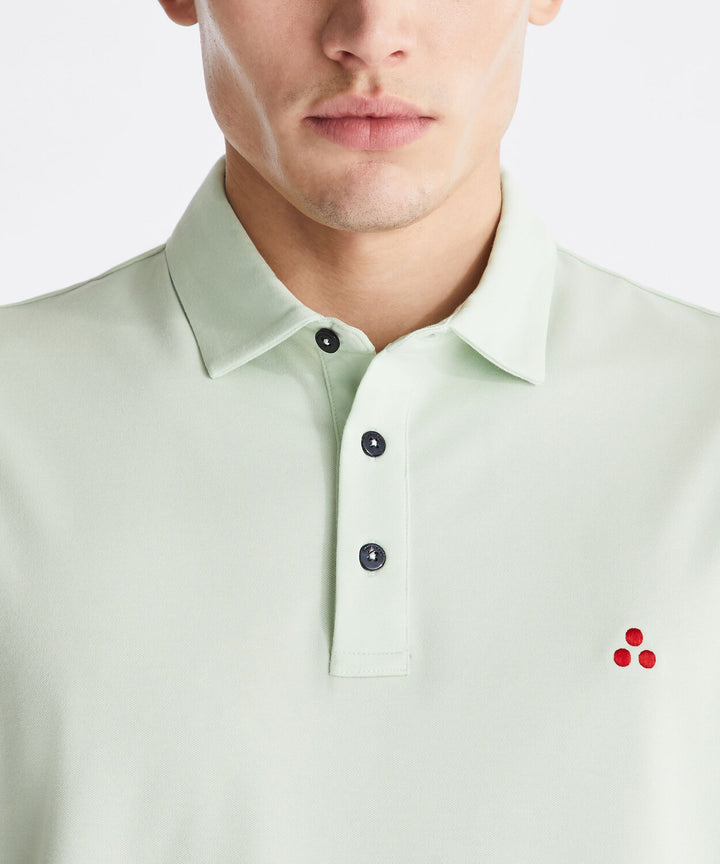 Peuterey Polo MEZZOLA 02 – Groen-46% polyester, 45% katoen, 5% zijde, 4% elastaan-HEREN POLO'S & T-SHIRTS-Groen