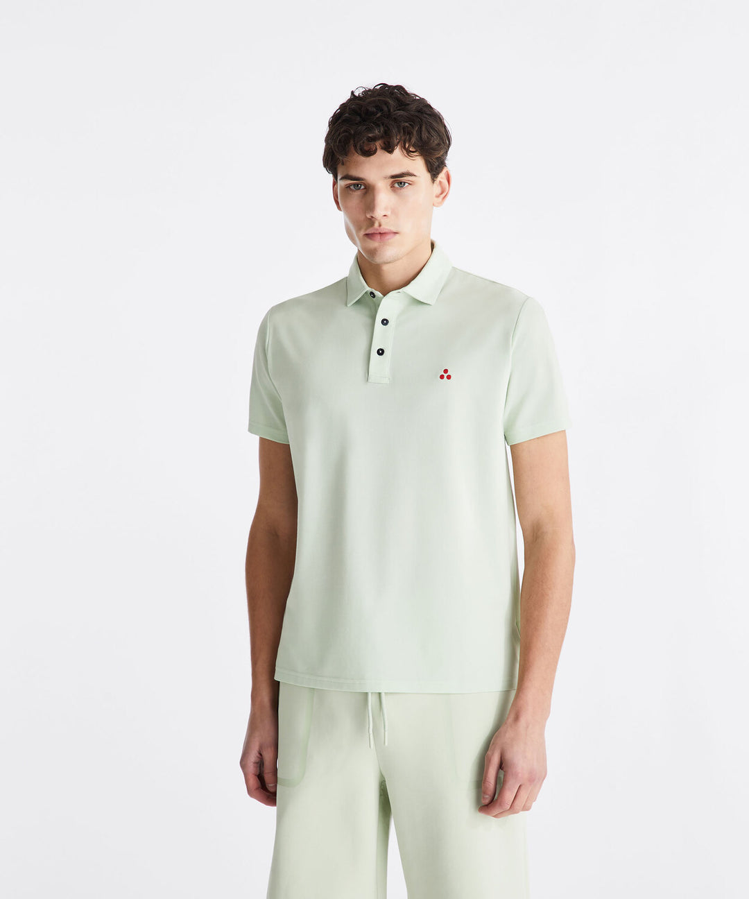 Peuterey Polo MEZZOLA 02 – Groen-46% polyester, 45% katoen, 5% zijde, 4% elastaan-HEREN POLO'S & T-SHIRTS-Groen