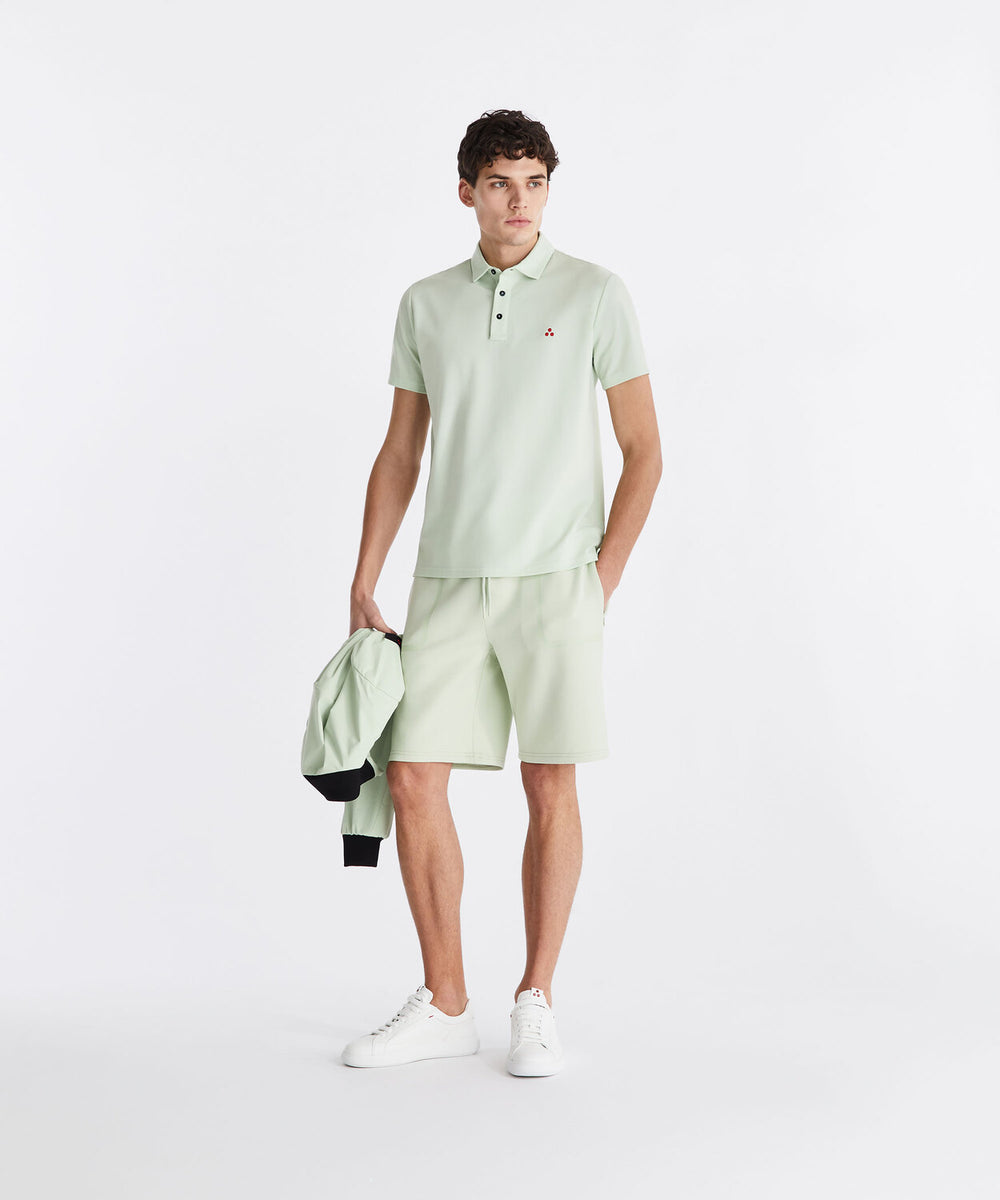 Peuterey Polo MEZZOLA 02 – Groen-46% polyester, 45% katoen, 5% zijde, 4% elastaan-HEREN POLO'S & T-SHIRTS-Groen