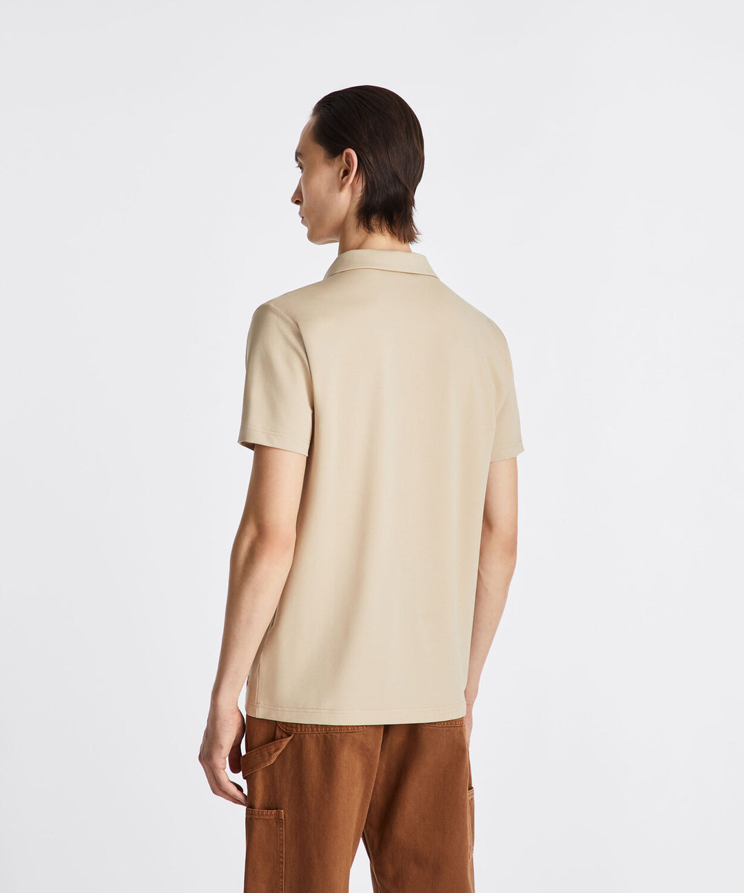 Peuterey Polo NEW HELGO - Beige-46% polyester, 45% katoen, 5% zijde, 4% elastaan-HEREN POLO'S & T-SHIRTS-Beige