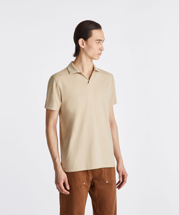 Peuterey Polo NEW HELGO - Beige-46% polyester, 45% katoen, 5% zijde, 4% elastaan-HEREN POLO'S & T-SHIRTS-Beige