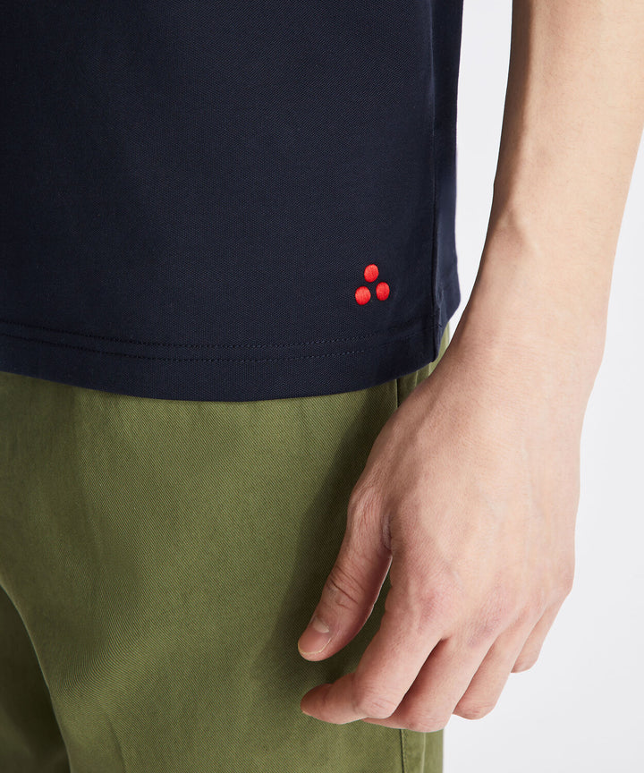 Peuterey Polo NEW HELGO - Blauw-46% polyester, 45% katoen, 5% zijde, 4% elastaan-HEREN POLO'S & T-SHIRTS-Blauw
