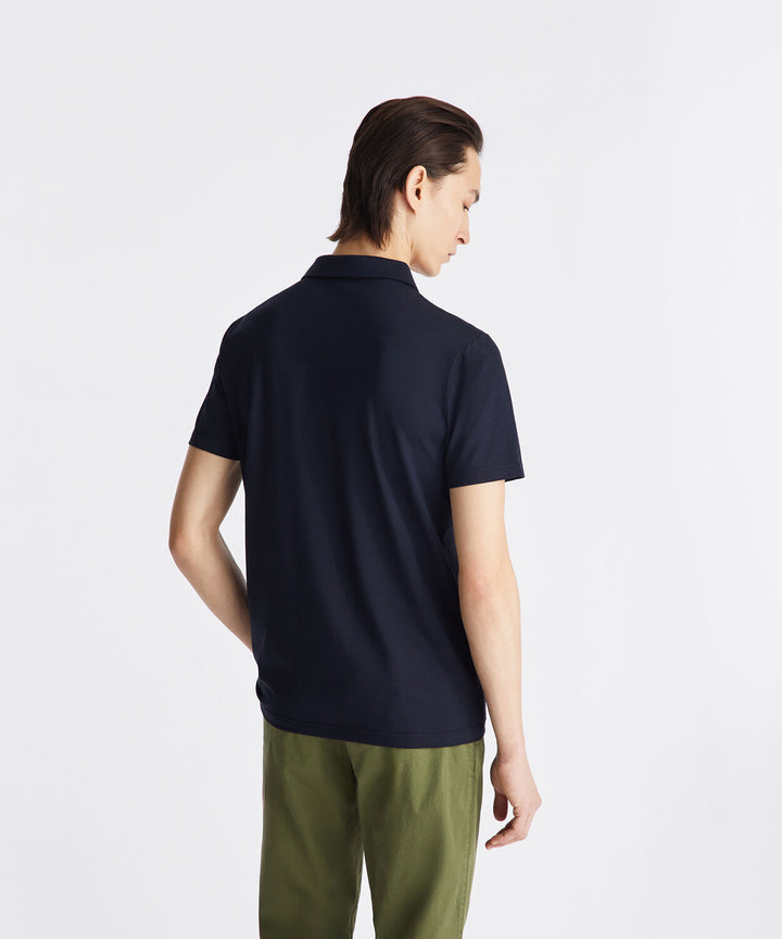 Peuterey Polo NEW HELGO - Blauw-46% polyester, 45% katoen, 5% zijde, 4% elastaan-HEREN POLO'S & T-SHIRTS-Blauw