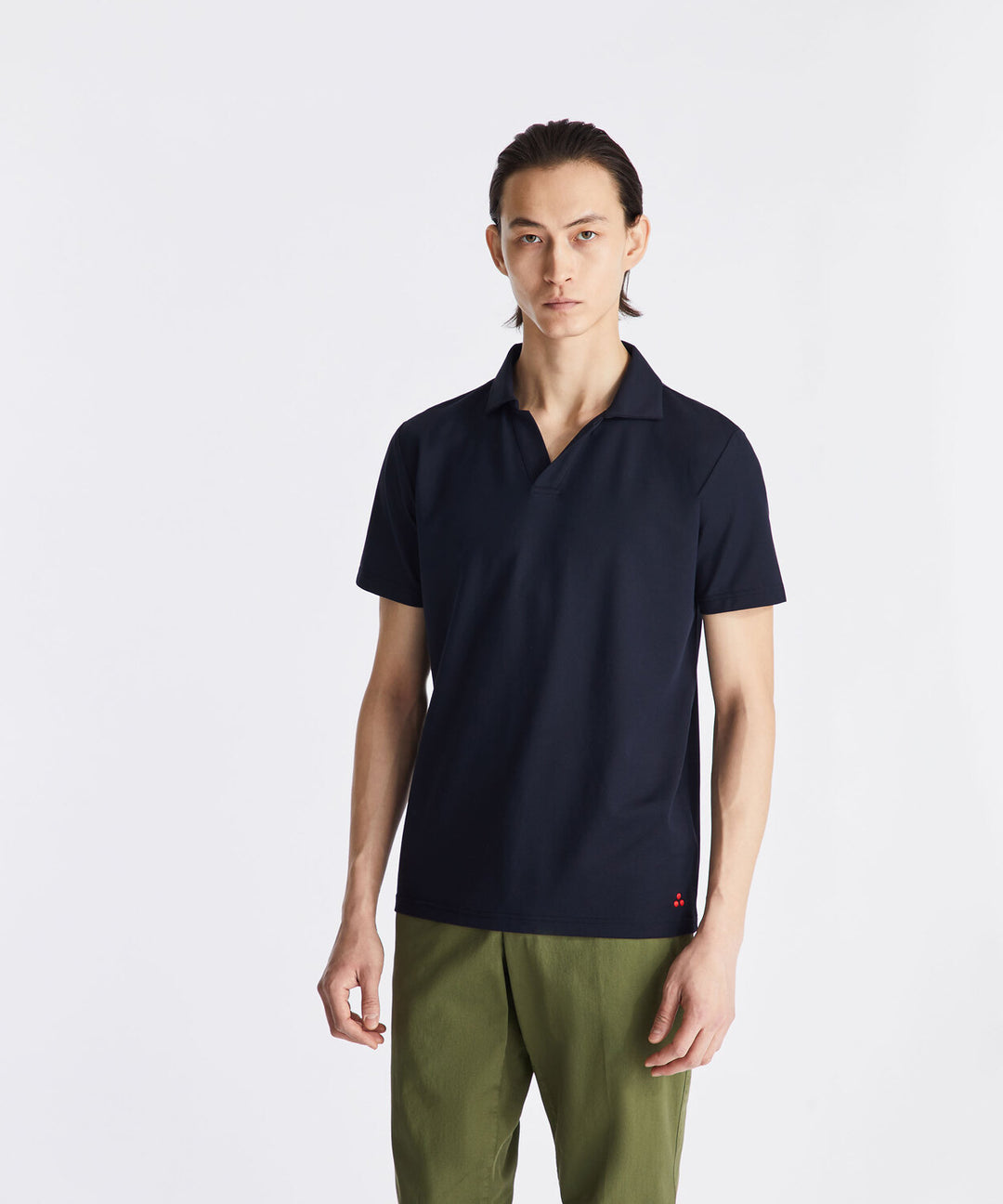 Peuterey Polo NEW HELGO - Blauw-46% polyester, 45% katoen, 5% zijde, 4% elastaan-HEREN POLO'S & T-SHIRTS-Blauw