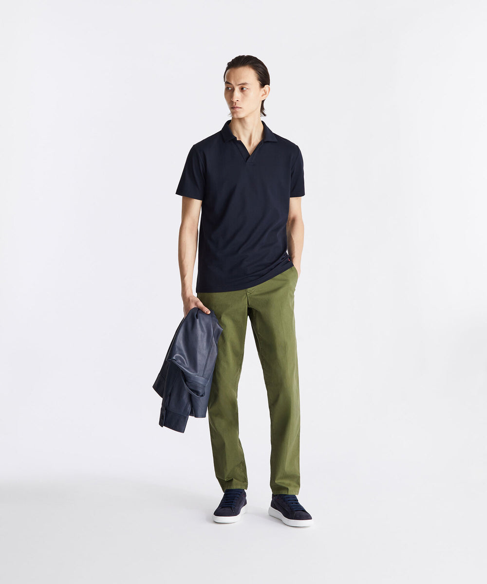 Peuterey Polo NEW HELGO - Blauw-46% polyester, 45% katoen, 5% zijde, 4% elastaan-HEREN POLO'S & T-SHIRTS-Blauw