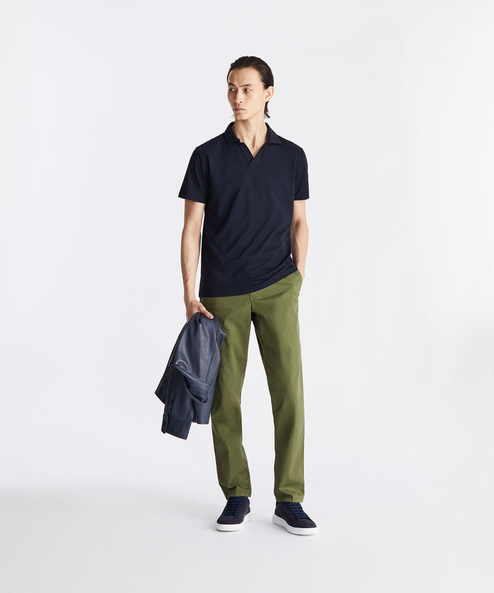 Peuterey Polo NEW HELGO - Blauw-46% polyester, 45% katoen, 5% zijde, 4% elastaan-HEREN POLO'S & T-SHIRTS-Blauw