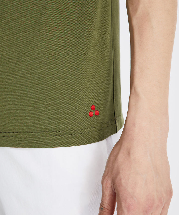 Peuterey Polo NEW HELGO - Groen-46% polyester, 45% katoen, 5% zijde, 4% elastaan-HEREN POLO'S & T-SHIRTS-Groen