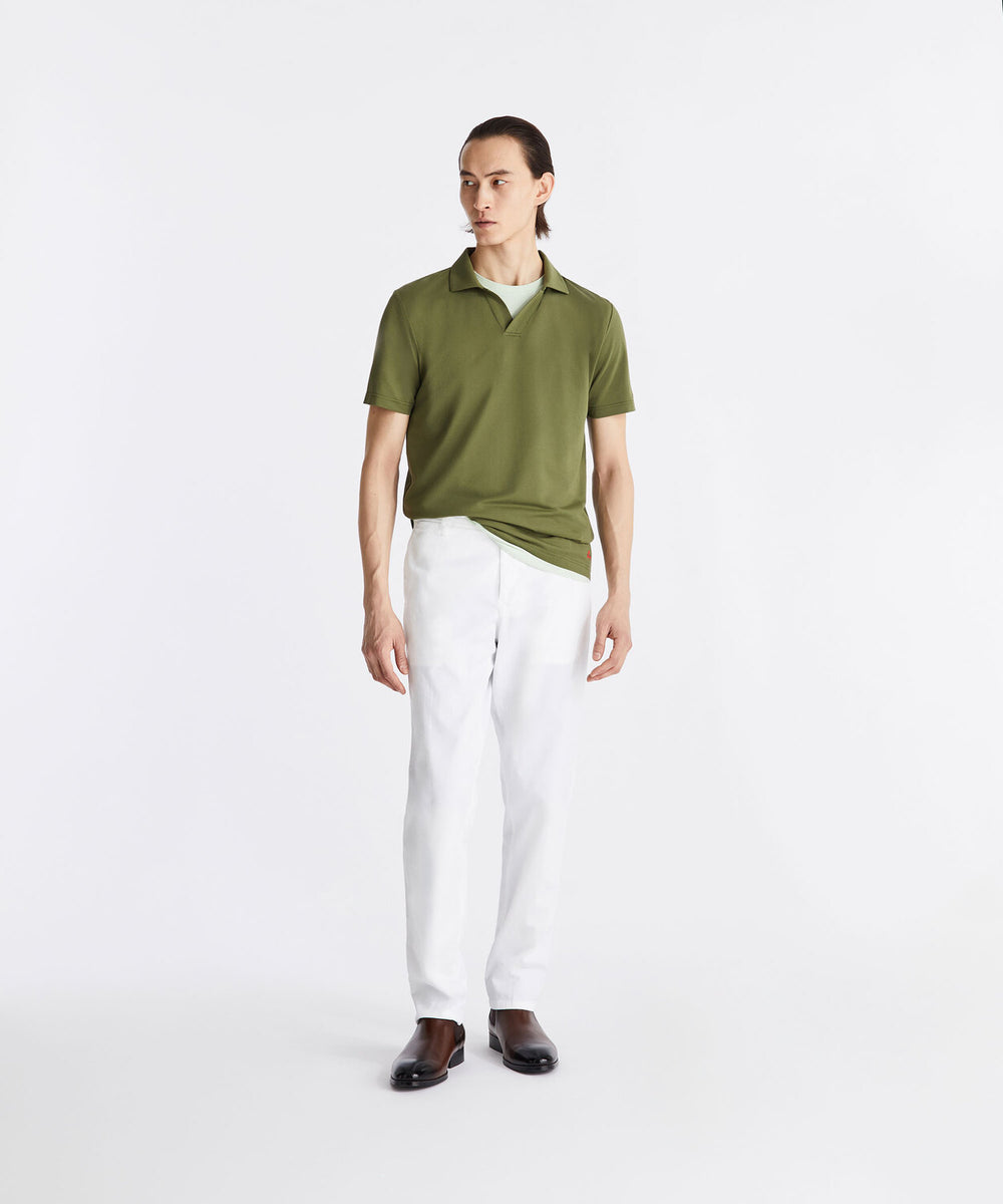 Peuterey Polo NEW HELGO - Groen-46% polyester, 45% katoen, 5% zijde, 4% elastaan-HEREN POLO'S & T-SHIRTS-Groen