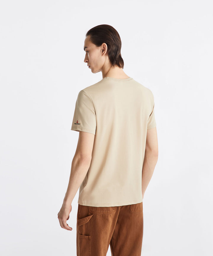 Peuterey T-Shirt ZOLE 02 – Beige-46% polyester, 45% katoen, 5% zijde, 4% elastaan-HEREN POLO'S & T-SHIRTS-Beige