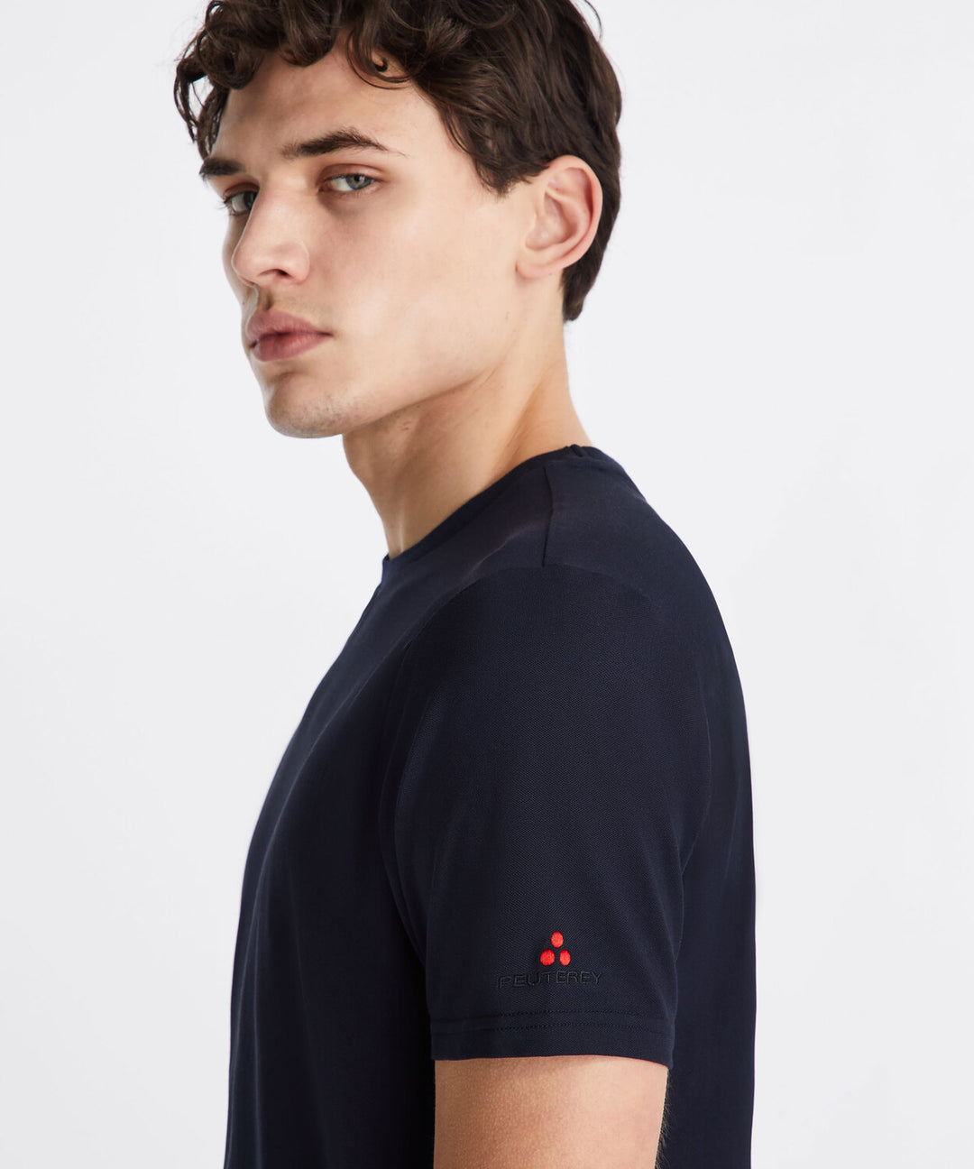 Peuterey T-Shirt ZOLE 02 – Blauw-46% polyester, 45% katoen, 5% zijde, 4% elastaan-HEREN POLO'S & T-SHIRTS-Blauw