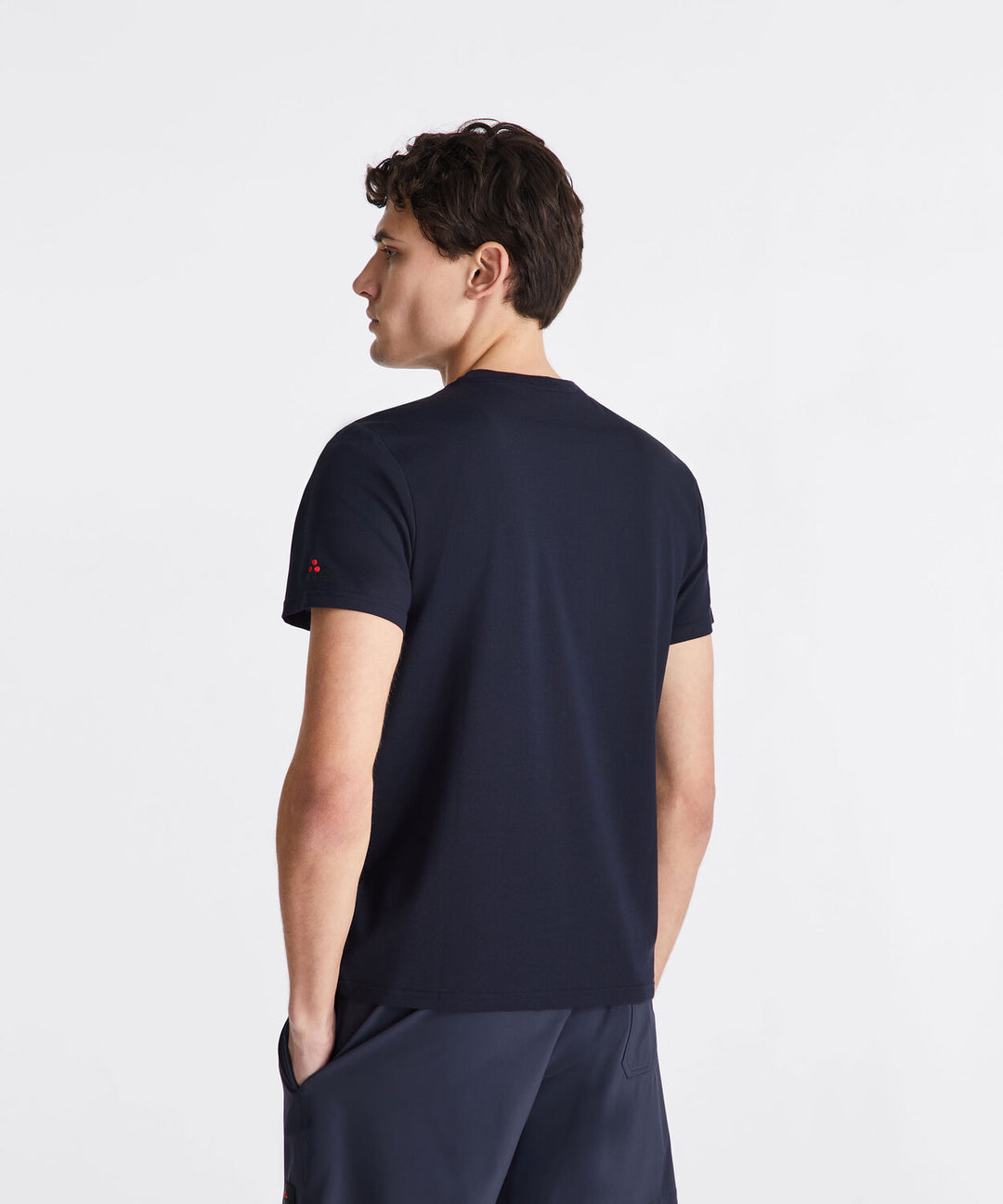 Peuterey T-Shirt ZOLE 02 – Blauw-46% polyester, 45% katoen, 5% zijde, 4% elastaan-HEREN POLO'S & T-SHIRTS-Blauw