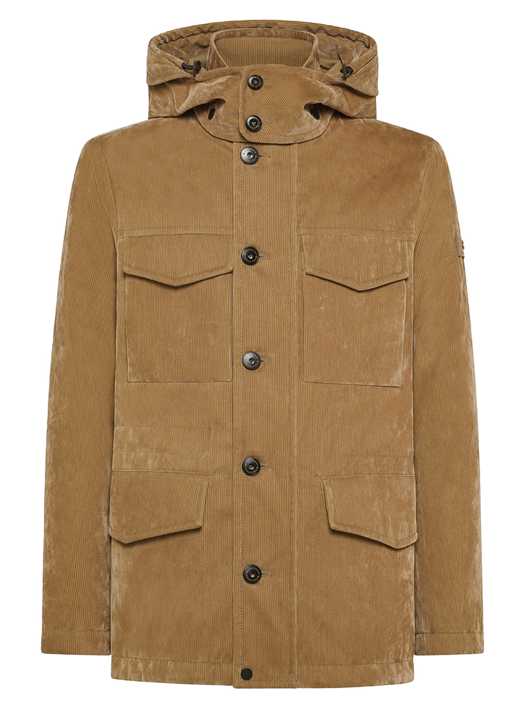 Peuterey Velvet-Effect Field Jacket – Bruin-80% katoen, 20% viscose-HEREN JASSEN & JACKS-Bruin