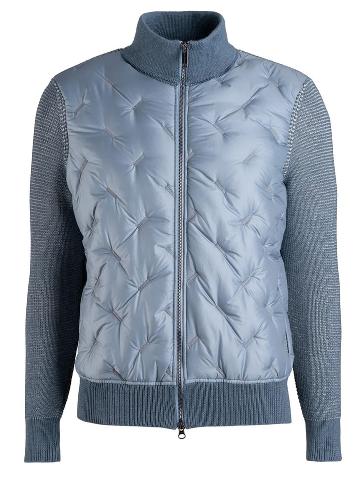 Phil Petter buitenvest-100% wol, front 100% polyester-HEREN JASSEN & JACKS-Blauw