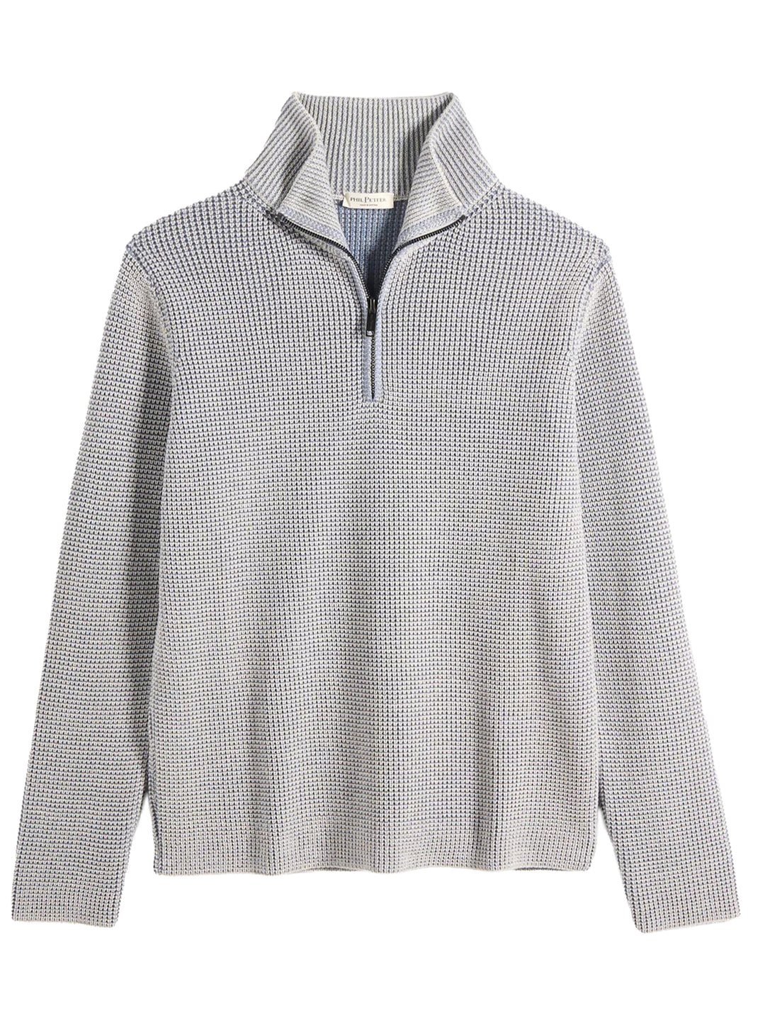 Phil Petter Half Zip Trui – Blauw-100% wol-HEREN TRUIEN & VESTEN-Blauw
