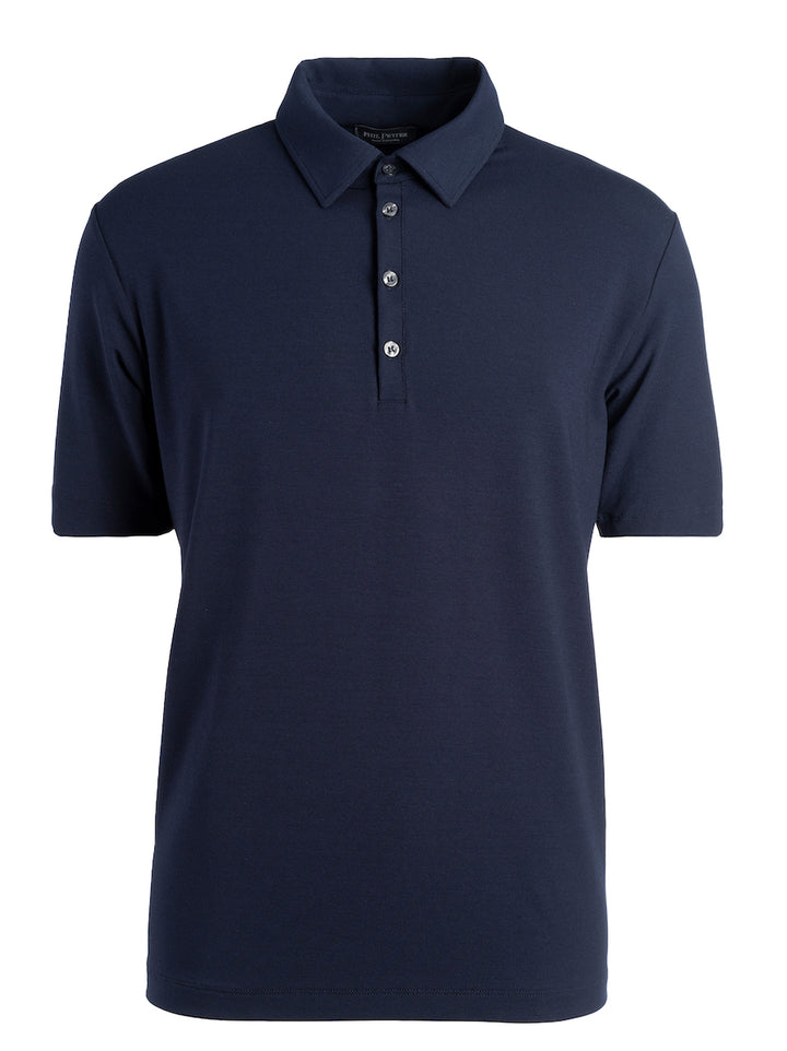 Phil Petter Polo – Blauw-93% viscose, 7% elastaan-HEREN POLO'S & T-SHIRTS-Blauw