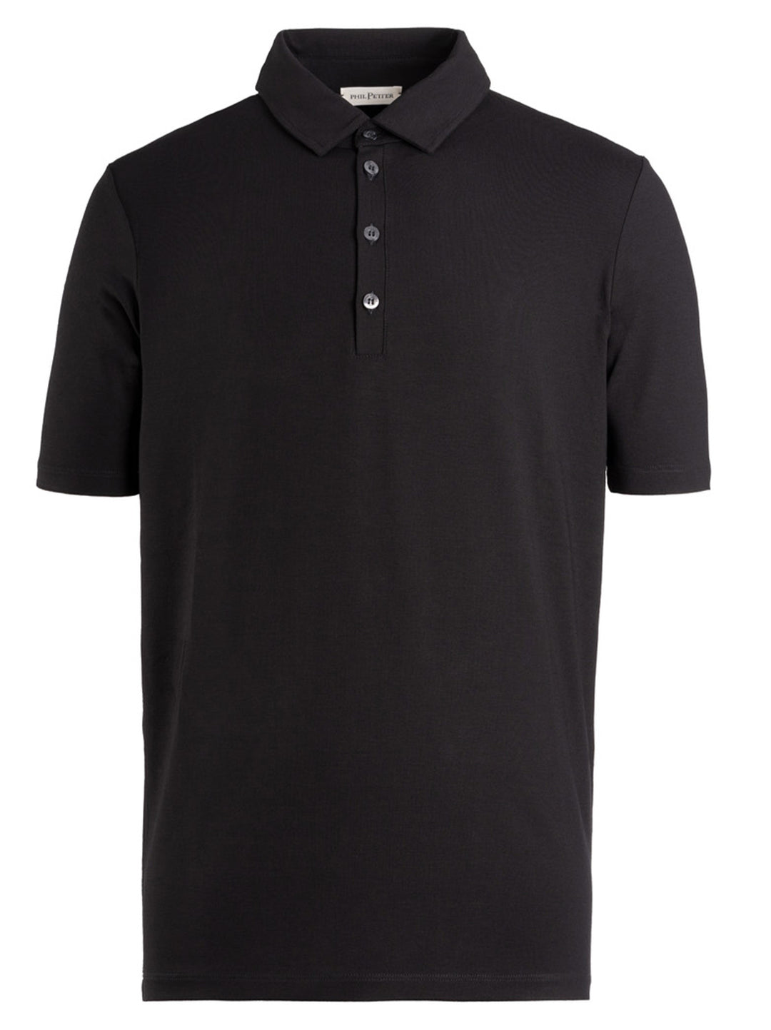 Phil Petter Polo – Zwart-93% viscose, 7% elastaan-HEREN POLO'S & T-SHIRTS-Zwart
