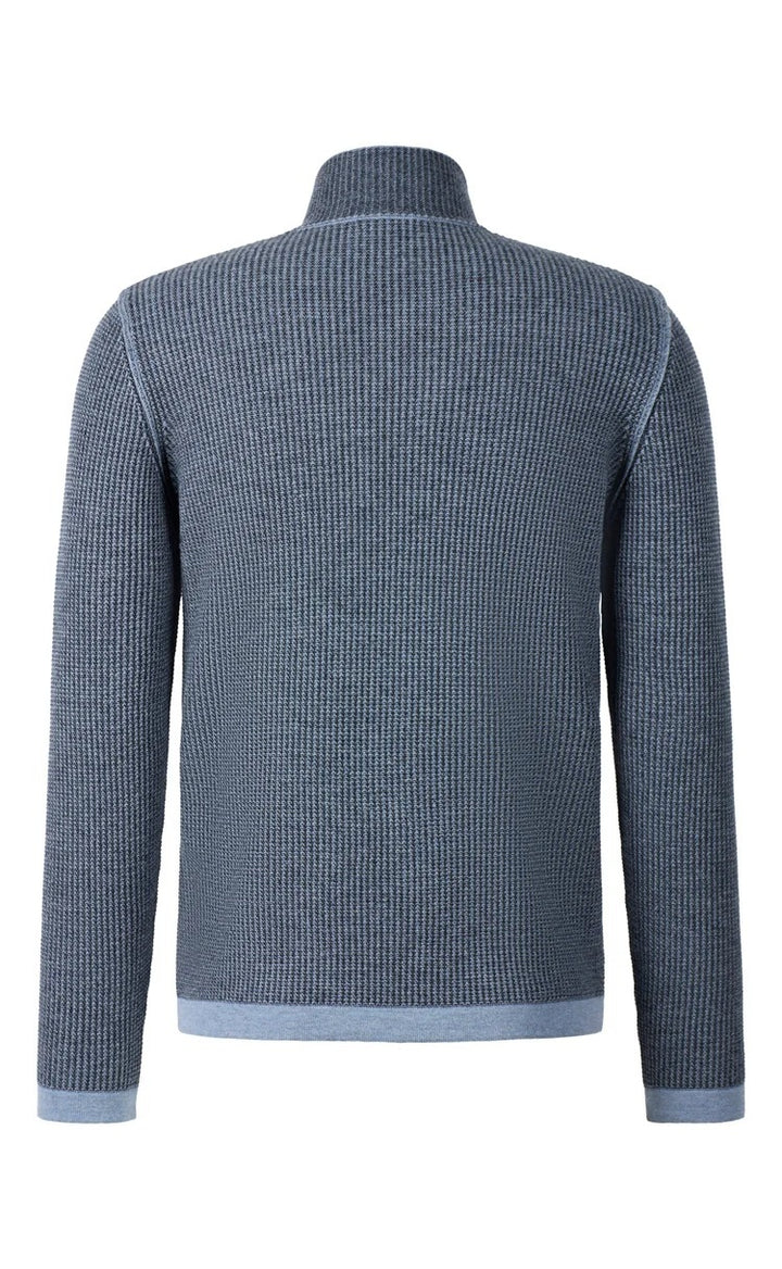 Phil Petter Vest met Rits – Blauw-70% wol, 30% katoen-HEREN TRUIEN & VESTEN-Blauw