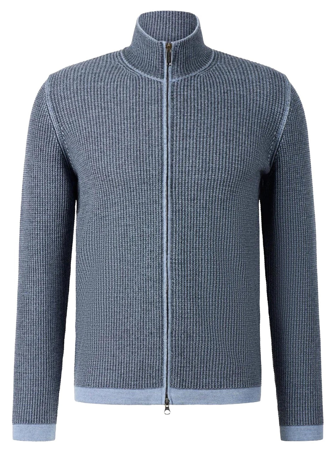 Phil Petter Vest met Rits – Blauw-70% wol, 30% katoen-HEREN TRUIEN & VESTEN-Blauw