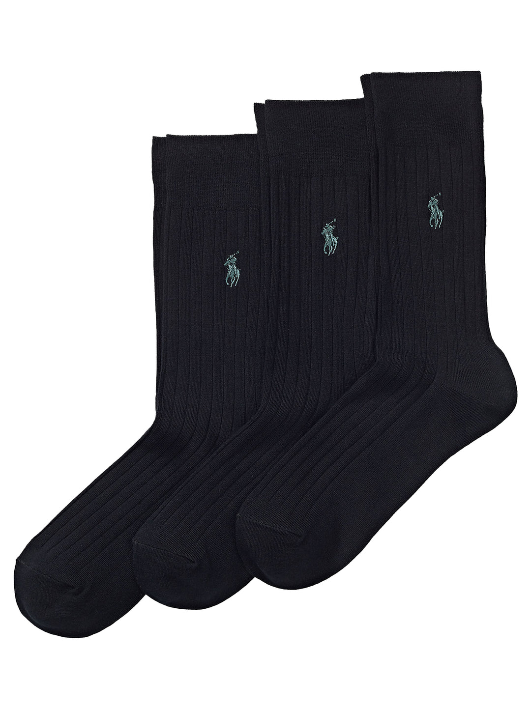 POLO Ralph Lauren 3-pack Geribbelde Sokken zwart-63% katoen, 30% polyester, 4% nylon, 3% spandex-HEREN ONDER- EN BADMODE-