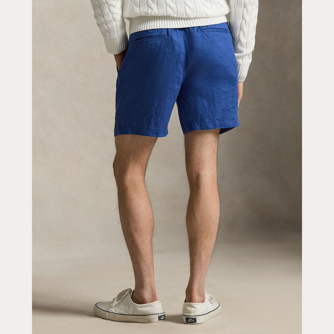 POLO Ralph Lauren 6 inch Prepster linnen short -100% linnen-HEREN BROEKEN-Blauw