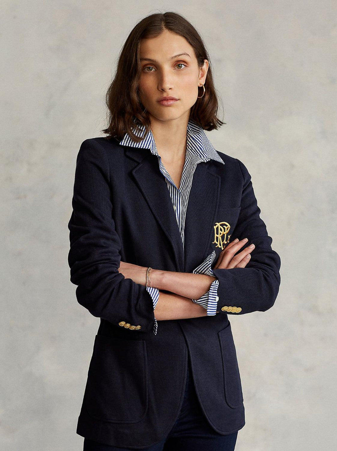 POLO Ralph Lauren blazer-60% katoen, 40% viskose-DAMES BLAZERS & GILETS-Blauw