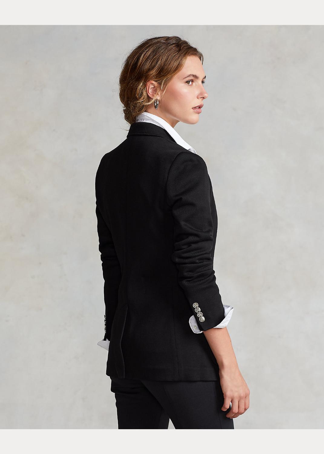 POLO Ralph Lauren blazer-60% katoen, 40% viskose-DAMES BLAZERS & GILETS-Zwart