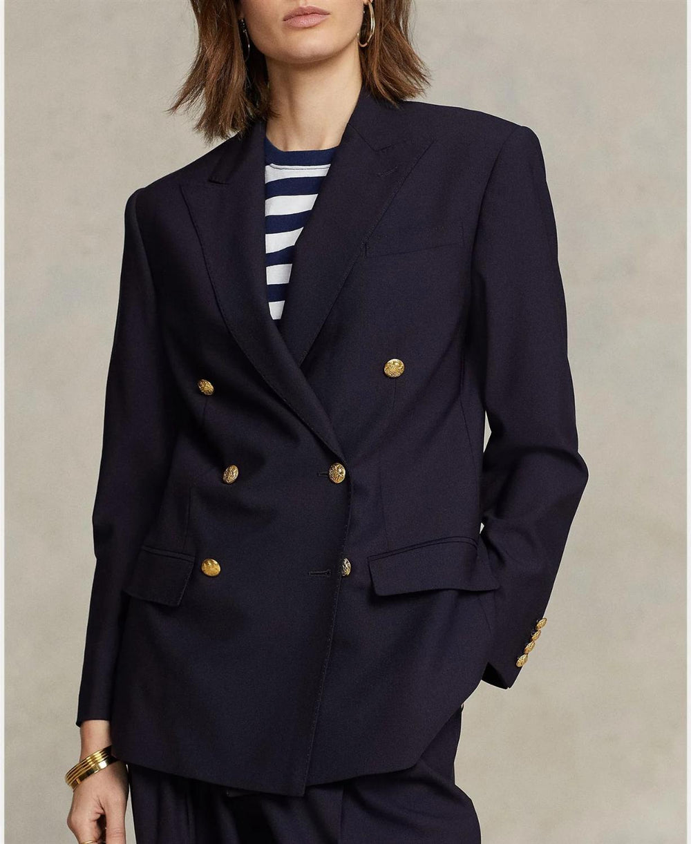 POLO Ralph Lauren blazer-97% wol, 3% elasthaan-DAMES BLAZERS & GILETS-Blauw