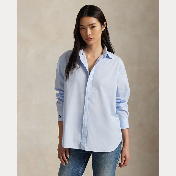 POLO Ralph Lauren  blouse lange mouw-100% katoen-DAMES TOPS & BLOUSES-Blauw