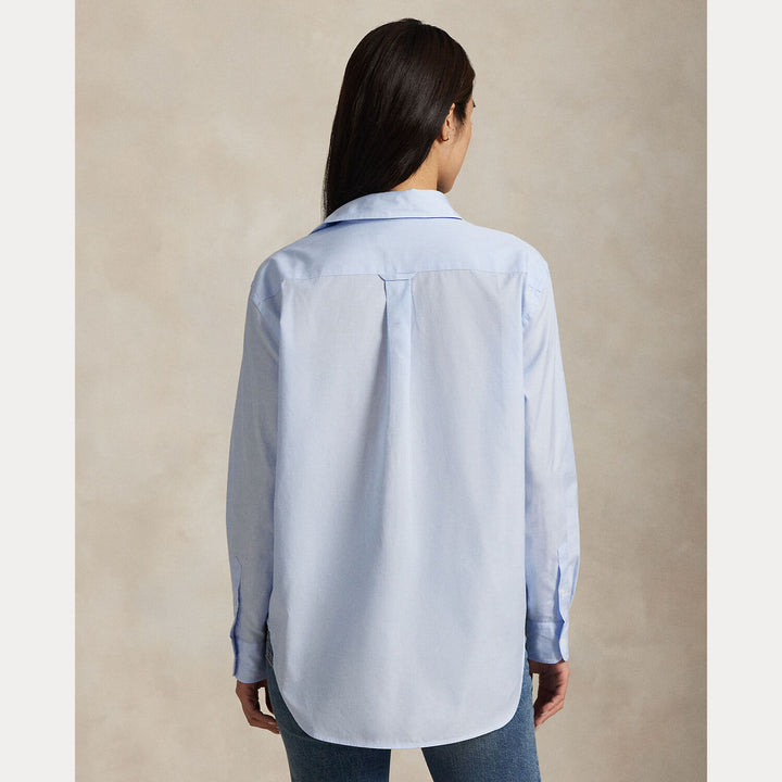 POLO Ralph Lauren  blouse lange mouw-100% katoen-DAMES TOPS & BLOUSES-Blauw