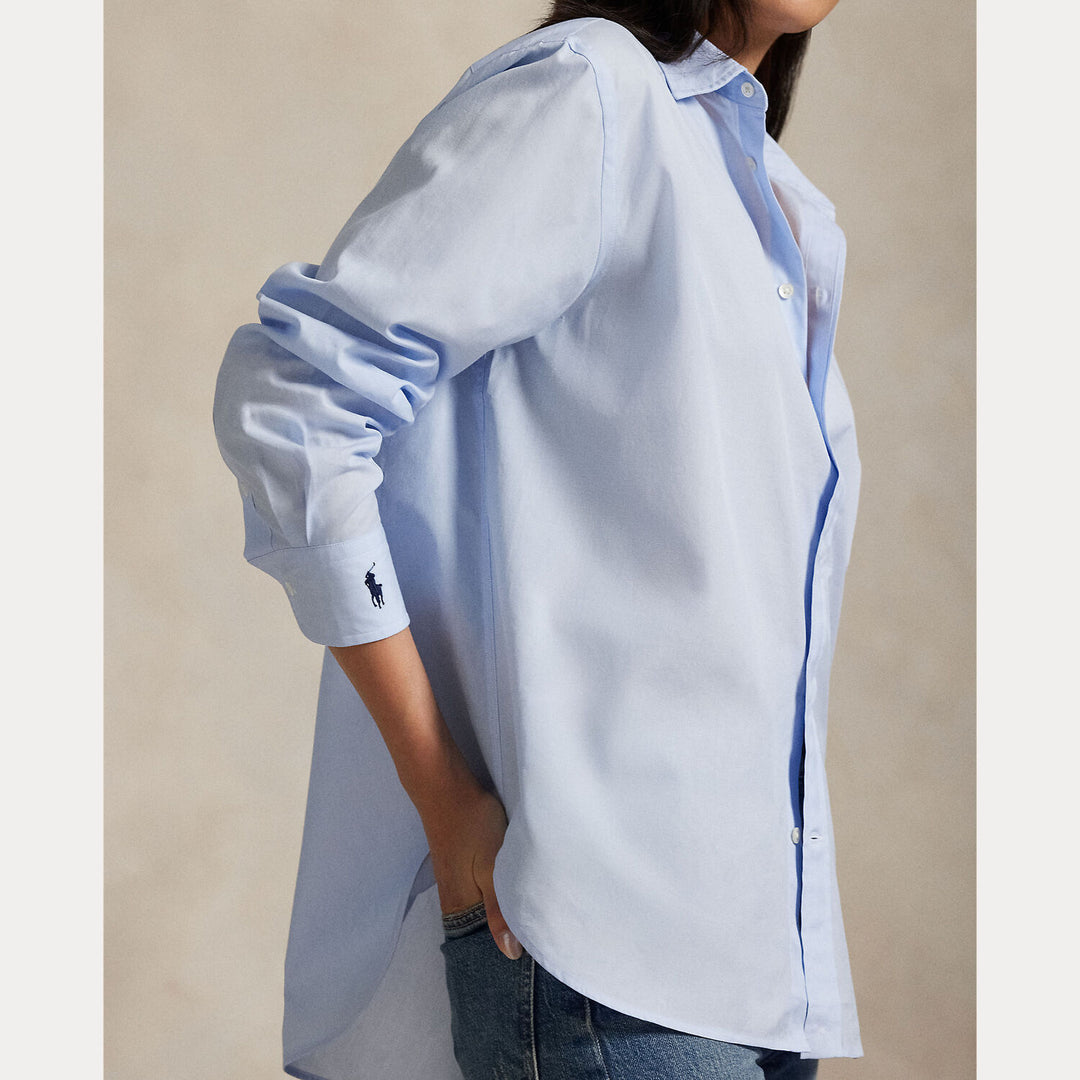 POLO Ralph Lauren  blouse lange mouw-100% katoen-DAMES TOPS & BLOUSES-Blauw