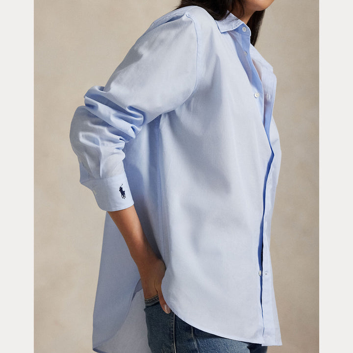POLO Ralph Lauren  blouse lange mouw-100% katoen-DAMES TOPS & BLOUSES-Blauw