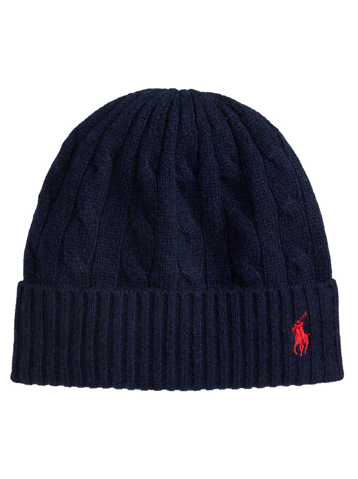 POLO Ralph Lauren Cable Knit Beanie – Blauw-90% wol<br />10% kashmir-DAMES ACCESSOIRES-Blauw