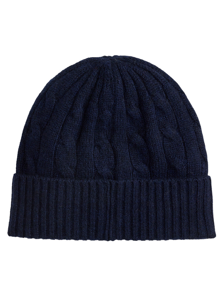 POLO Ralph Lauren Cable Knit Beanie – Blauw-90% wol<br />10% kashmir-DAMES ACCESSOIRES-Blauw