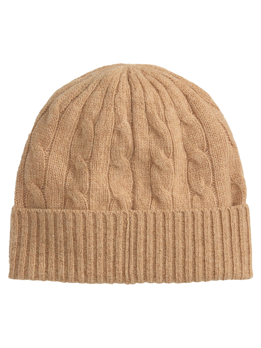 POLO Ralph Lauren Cable Knit Beanie – Camel-90% wol<br />10% kashmir-DAMES ACCESSOIRES-Bruin