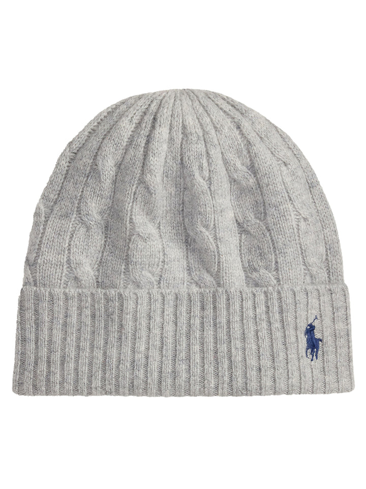 POLO Ralph Lauren Cable Knit Beanie – Grijs-90% wol<br />10% kashmir-DAMES ACCESSOIRES-Grijs