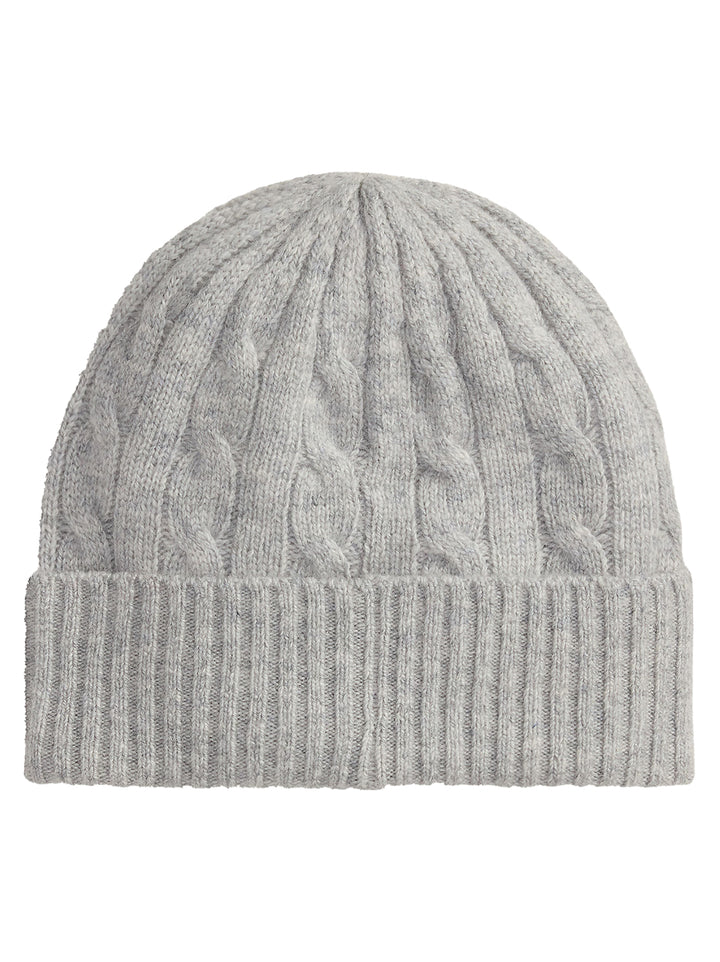 POLO Ralph Lauren Cable Knit Beanie – Grijs-90% wol<br />10% kashmir-DAMES ACCESSOIRES-Grijs