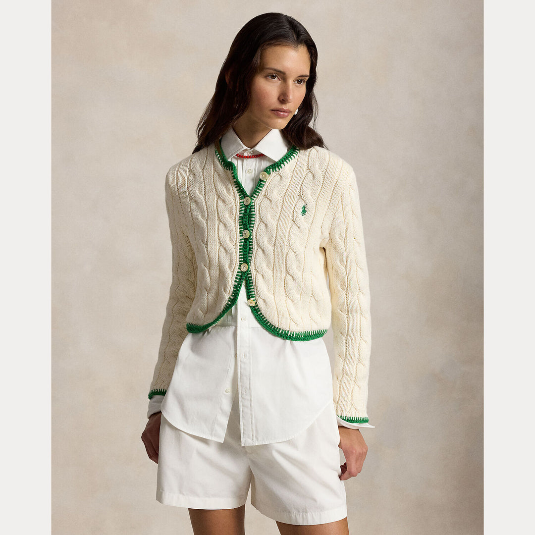 POLO Ralph Lauren Cable-Knit Cropped Vest-98% katoen, 1% elastaan, 1% andere vezel-DAMES TRUIEN & VESTEN-Room