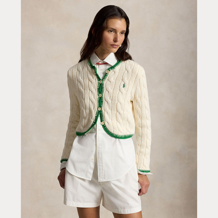 POLO Ralph Lauren Cable-Knit Cropped Vest-98% katoen, 1% elastaan, 1% andere vezel-DAMES TRUIEN & VESTEN-Room