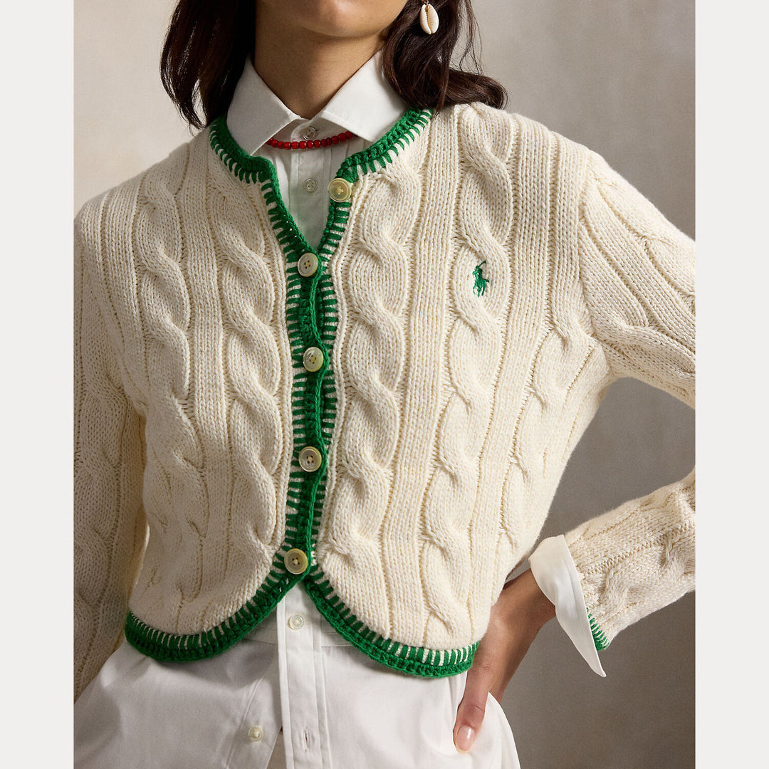 POLO Ralph Lauren Cable-Knit Cropped Vest-98% katoen, 1% elastaan, 1% andere vezel-DAMES TRUIEN & VESTEN-Room